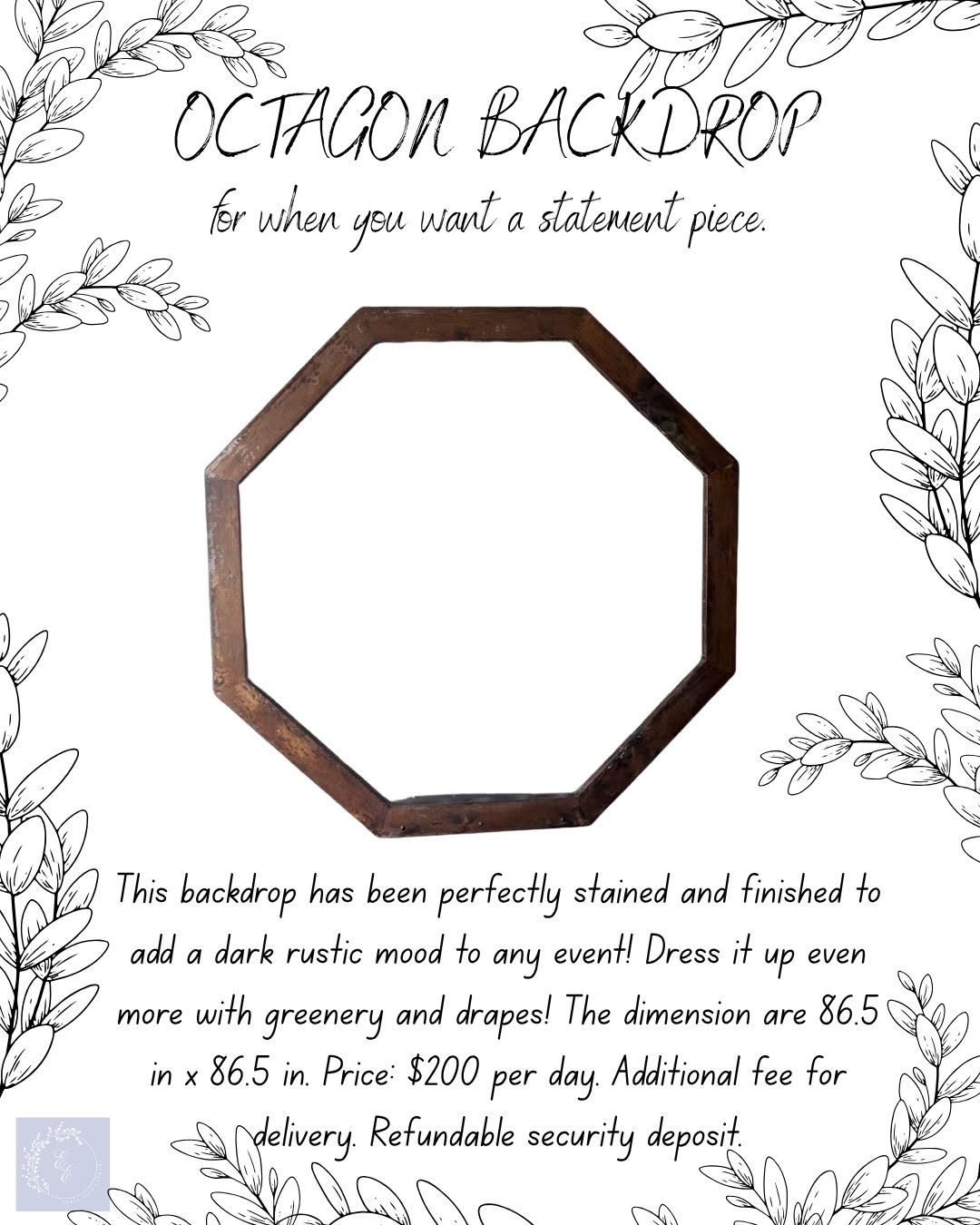 Octagon backdrop rental details card